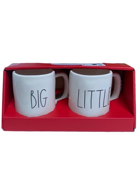 Rae Dunn Other - Rae Dunn BIG LITTLE Mug Box Set of 2 White Black Large Letters New 2017 OG